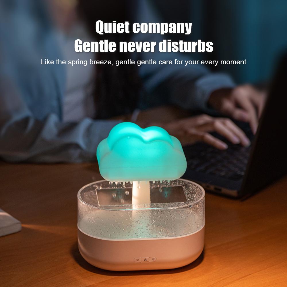 Umidificador Rain Cloud Water Drip 7 cores que mudam Luz LED Desligamento automático 2 modos 200ml