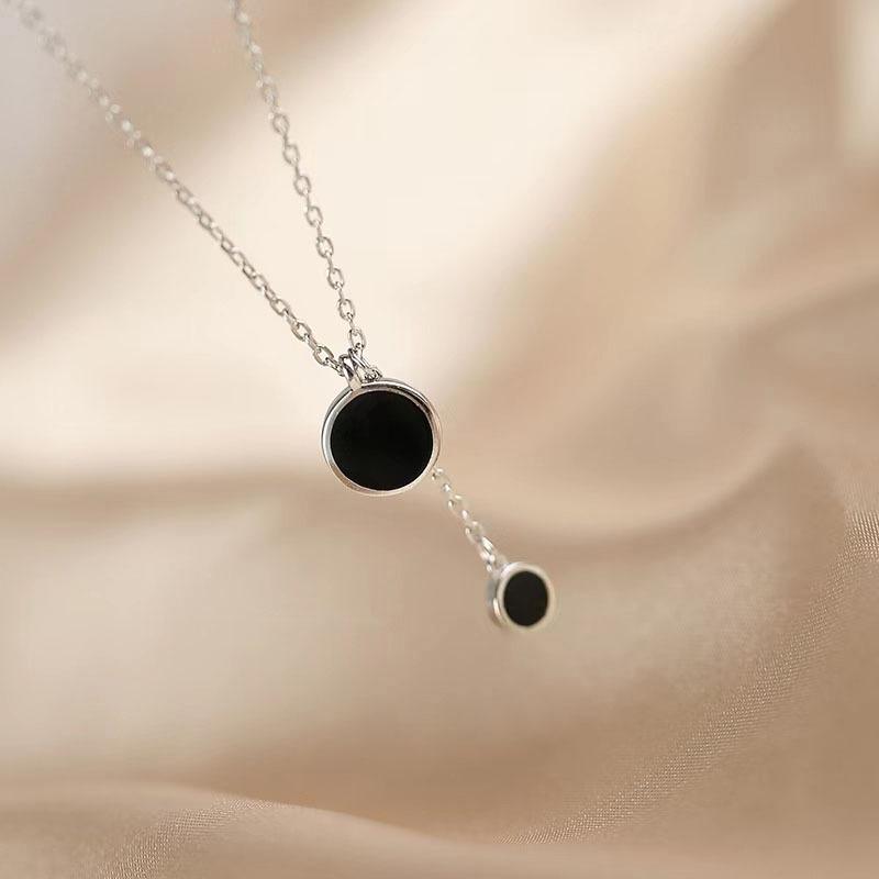 Y2K   Round Tassel Temperament Collarbone Chain Personalized Geometric Women Party Pendant Necklace