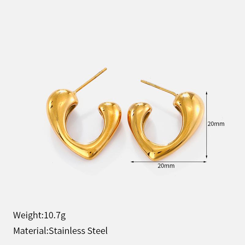 Chenhe Jewelry Light Luxury Jewelry Does Not Fade Love Earrings Design Sense Niche High Sense Earrings Female Titanium Steel Stud Earrings