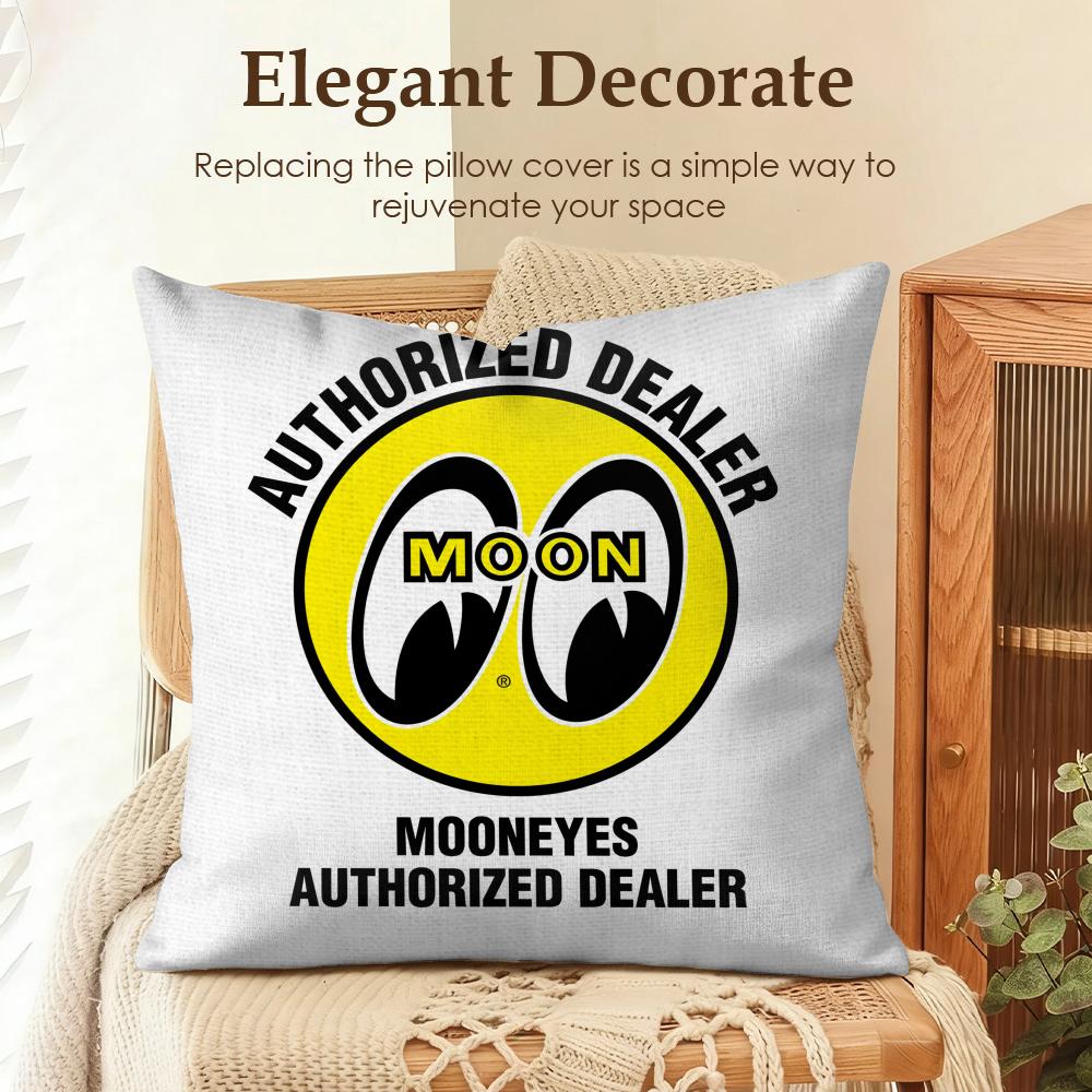 Fashion MMooneyes Cushion Cover Natural Linen Organic Fabric DoubleSided Printing Sofa Home Decor Gift Pillow Case 30x30cm