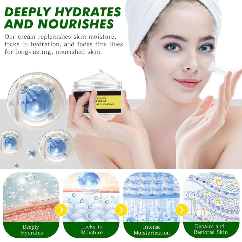 Snail face cream, plain face cream, moisturizing beauty, moisturizing level, optimal price, high moisturizing, nourishing, deep nourishing 100g