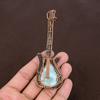 Natural Republic Larimar Handmade Copper Wire Wrap Guitar Pendant 4.53" L0Y79