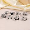 Fashion Stainless Steel Geometric Rings for Women Simple Black Color Dropping Oil Adjustable Rings Wedding Jewelry Gift Bijoux