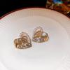 Elegant French Retro Floral Pearl Earrings - Geometric, Versatile, High-End Design for Women