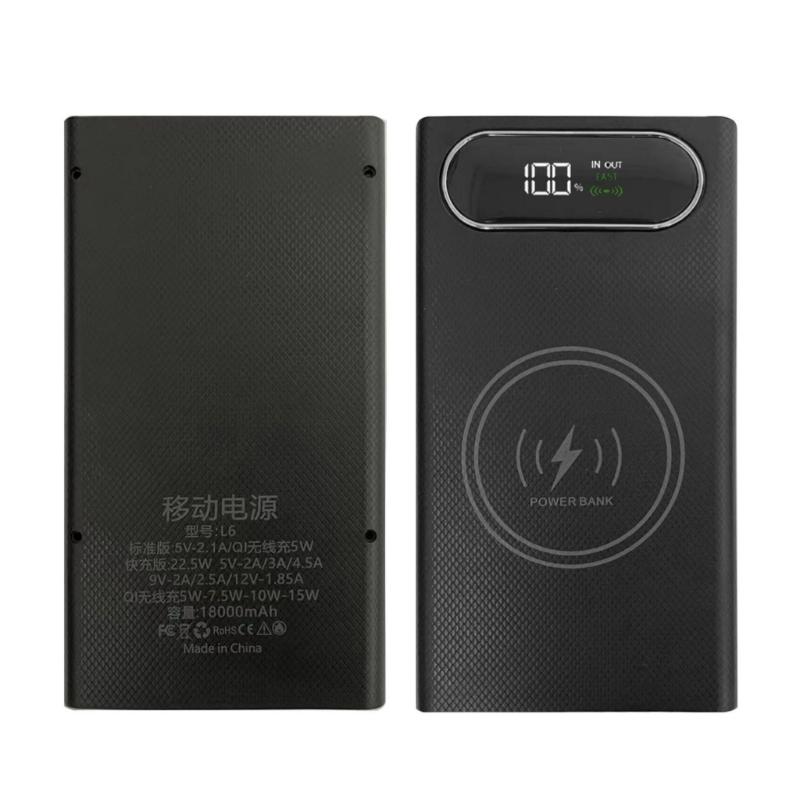 DIY 6x18650 Battery Case Charger Outer Plastic shells Power Bank Shells Portable External Boxes without Batteries