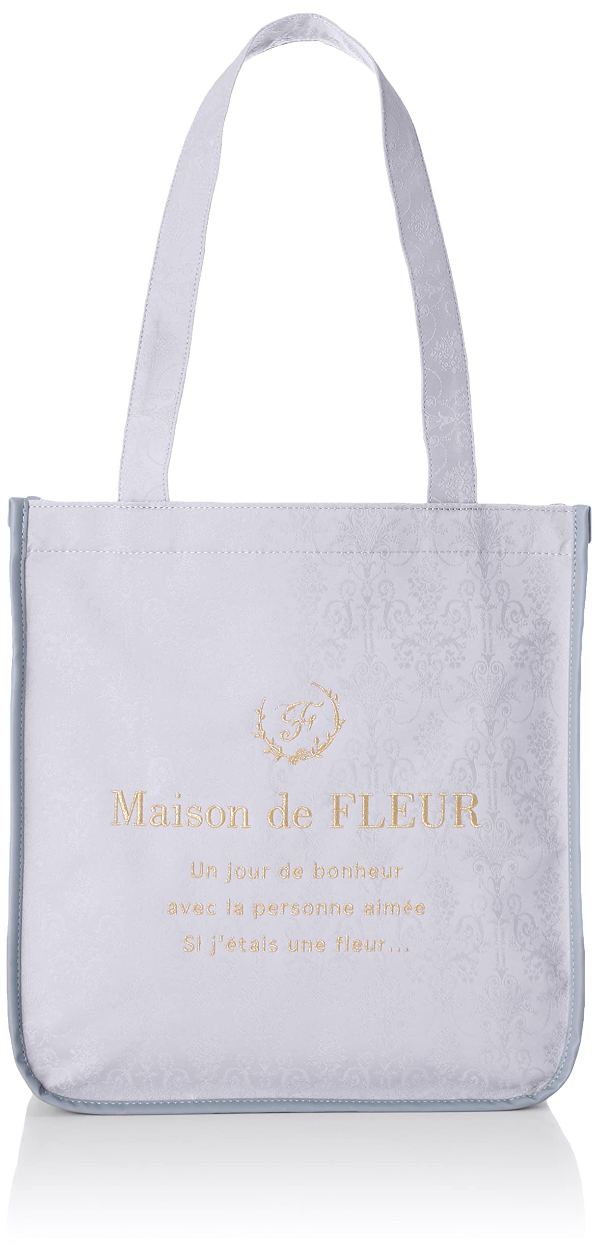 

de Jacquard Piping Square Tote Bag 8A14F0J1300 Saxophone Blue [Maison Fleur] Women s