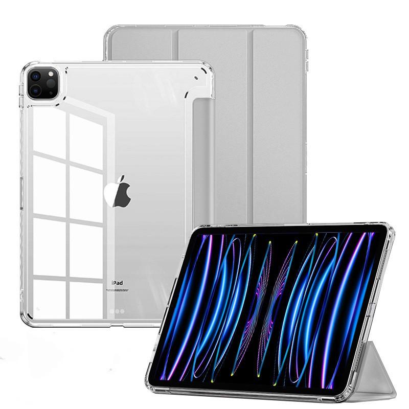 Case IPad Air 7 2025 Pro 12.9 10.2 Clear Acrylic Cover No Pencil Slot Shockproof Stand Magnetic Slim Fit