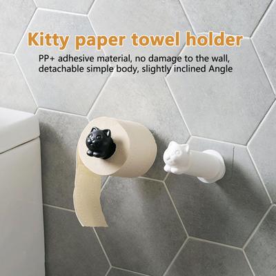 Organization Cylindrical Shape Practical Punch-free Cartoon Adorable Roll Paper Holder Roll Paper Stand
