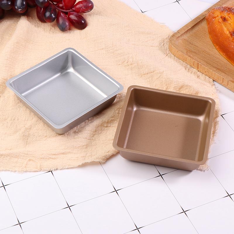 4Inch Mini Square Carbon Steel Baking Tray Pizza Cake Mold Non-Stick Bakeware Air Fryer Oven Tart Pan Kitchen Cooking Tool