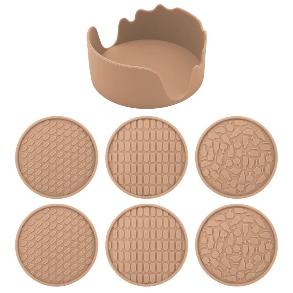 Durable Round Silicone Coasters High Temperature Resistant Thickened Heat Insulation Pad Food Grade 10cm Bowl Pad Home