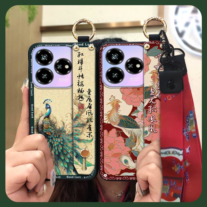 Back Cover For Mom Phone Case For ZTE Blade V60 Design/Axon 60 Lite Wrist Strap Wristband Anti-dust Phone Holder Lanyard