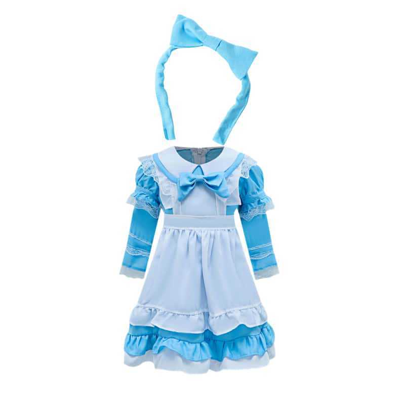 

Halloween Girl Stage Costume With Bow And Lace Design For Childrens Fairy Tale Play ChildM синій