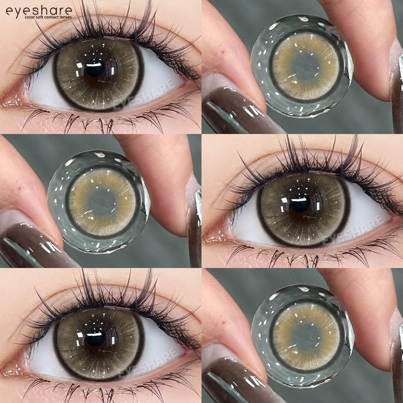 Eyeshare 1 Paar PRAG Kristall Kontaktlinsen für Augen Natürliche braune Linse Augen Make-up Kontaktlinsen Koreanische graue Linse