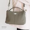 VITAFELICE Genuine Leather Handbag for 3-Space 2-Way Women, Sib-80012n (Ash Gray)