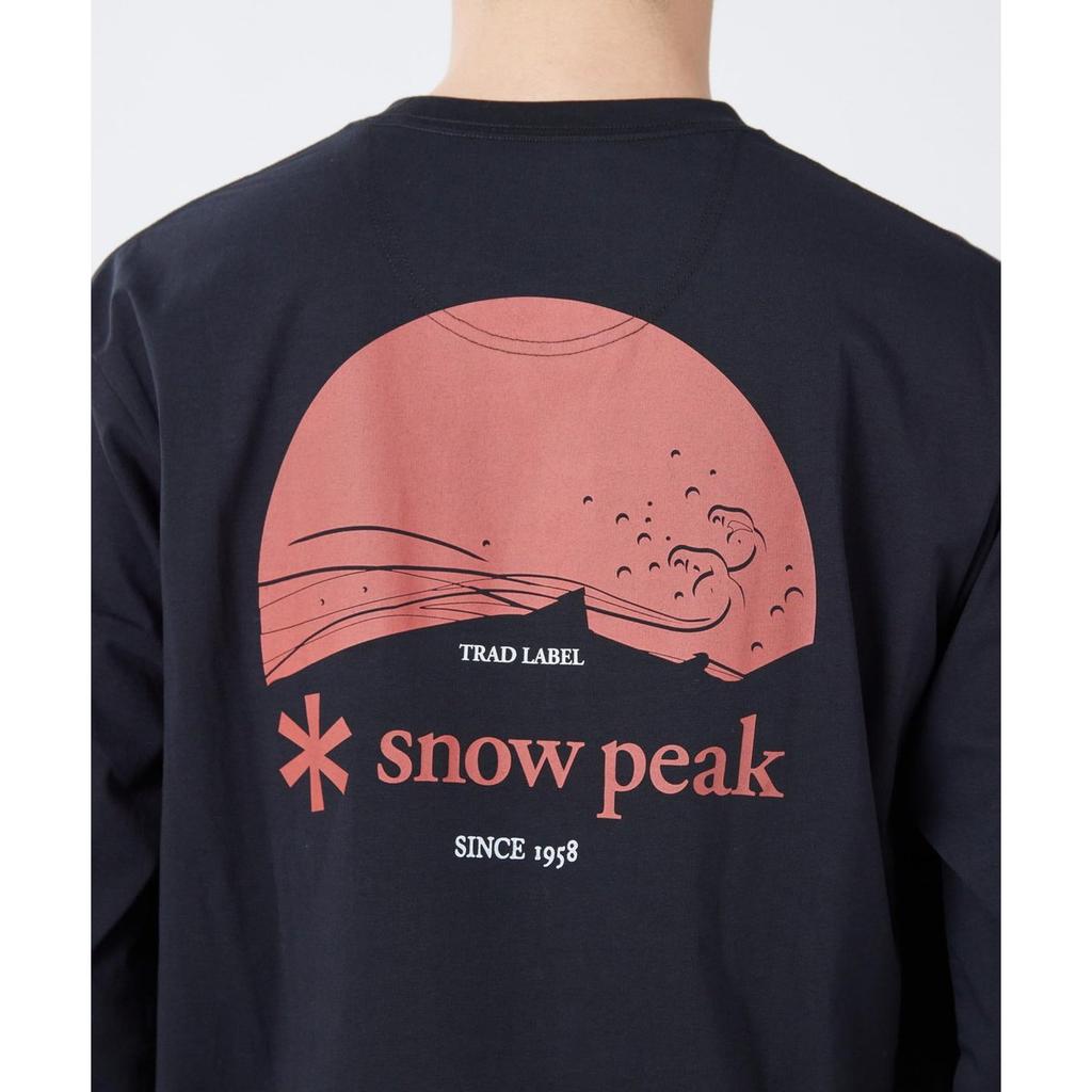 Snow Peak TL Sunset Plating L/S T-Shirt SPTL-TS-26SU910 Black Size M - Unisex Outdoor Long Sleeve Tee