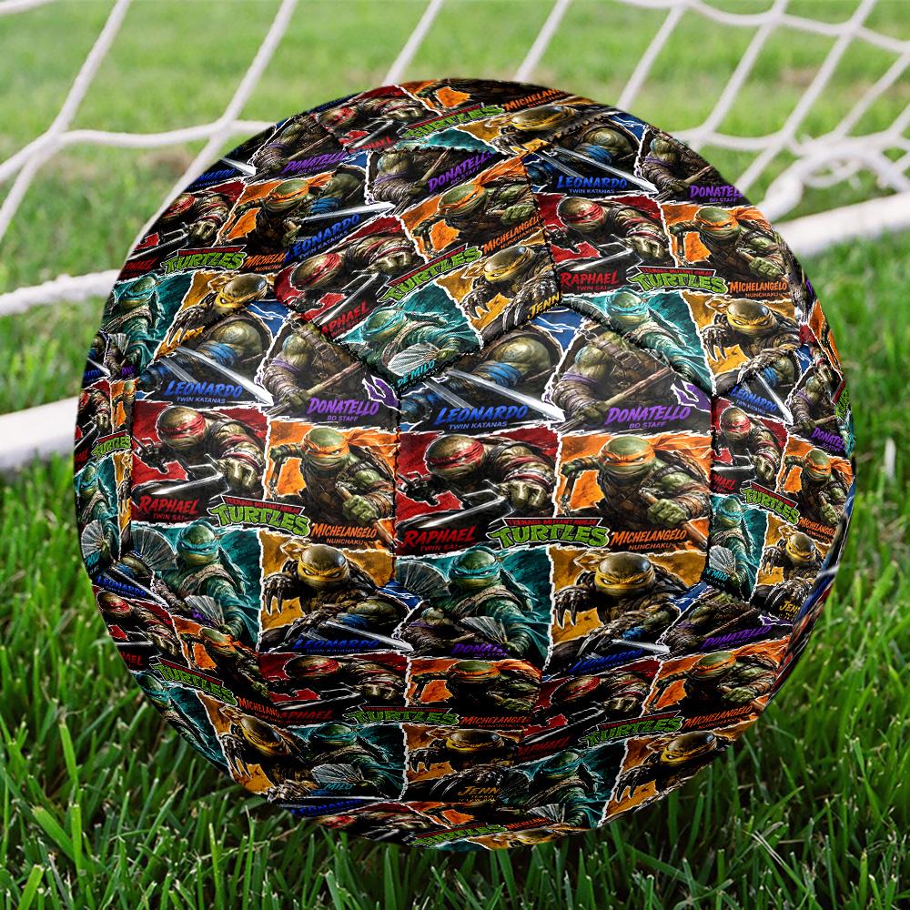 Teenage Mutant Ninja Turtles Print Size 5 Soccer Ball, Standard Match Football for Sports Game and Team Practice, Ideal Gift for Soccer Fans