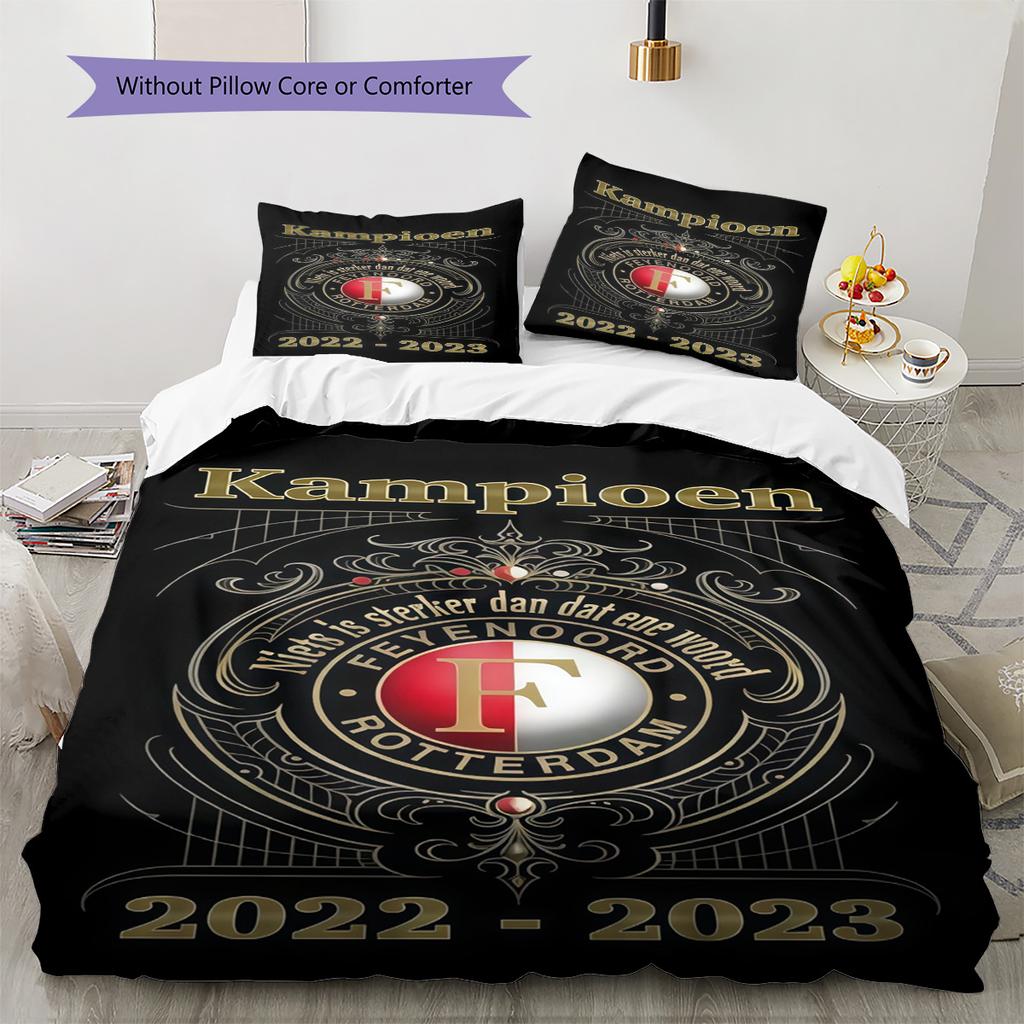 Feyenoord Rotterdam  Pattern Bedding Quilt Set Quilt Cover Pillowcase Home Decoration Birthday Gift (1 * Duvet Cover + 2 * Pillowcase, Without Core)