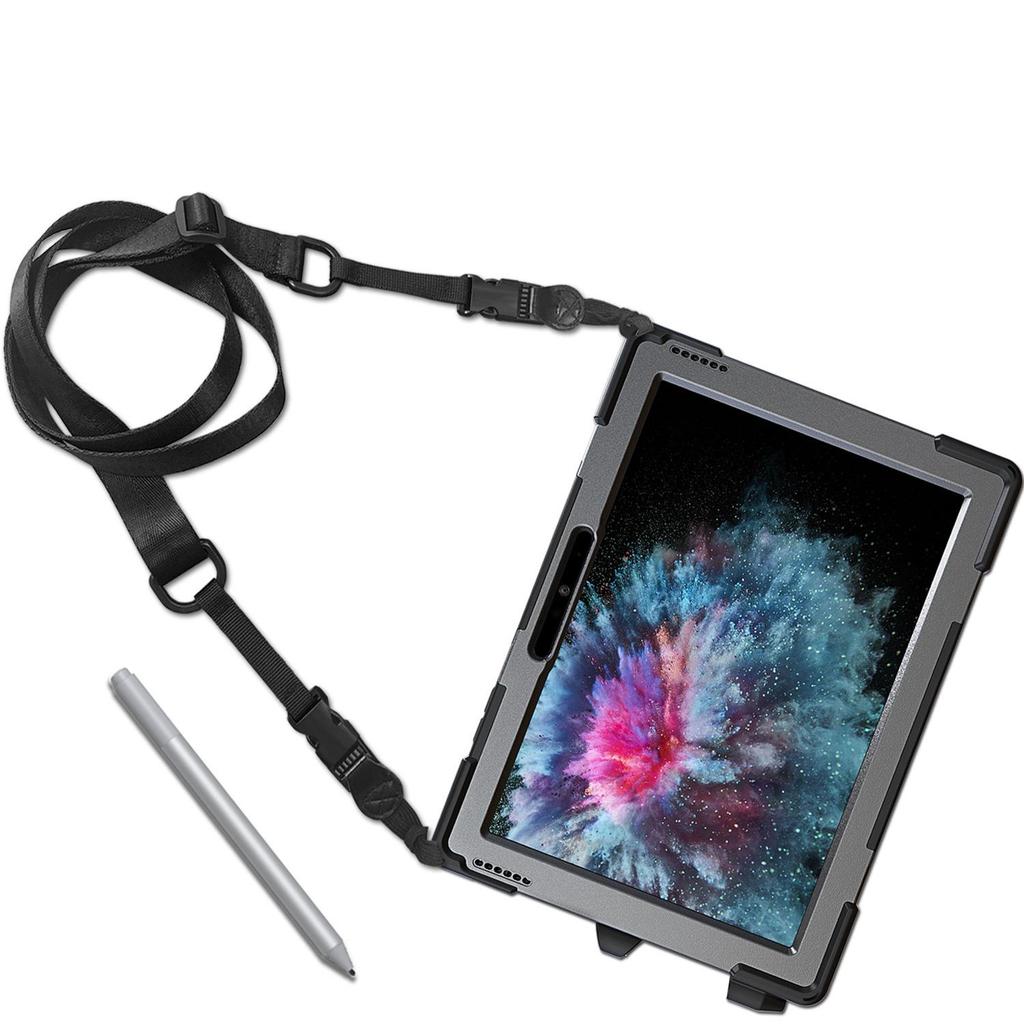 Leather Protective Case for Microsoft Surface Go 2/3, 10-Inch Tablet with Strap