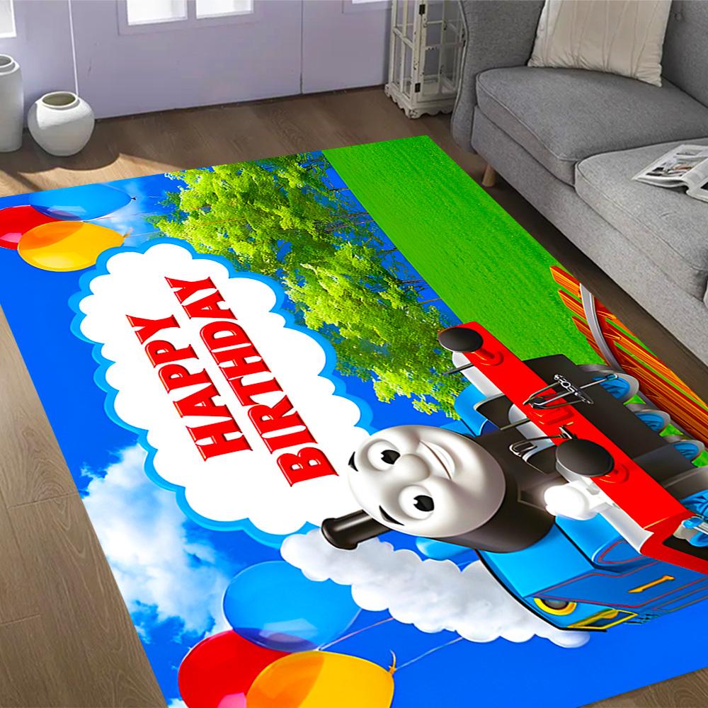 Thomas Train Birthday Party Carpet Design for Hallway Dormitory Game Room Balcony Antislip Carpet Anime Office Decor