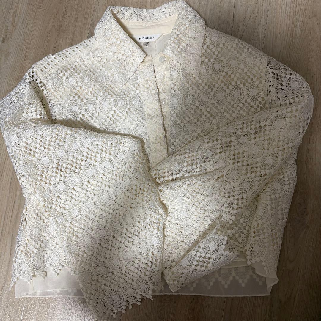 MOUSSY Lace Tops Shirt Long Sleeve