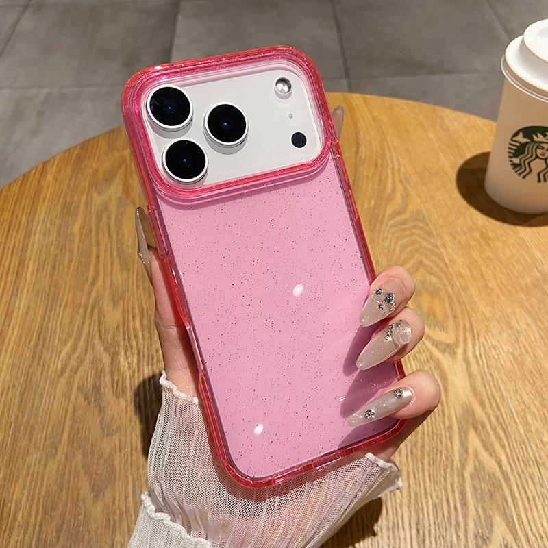 

Fashion INS Bling Glitter Clear Acrylic Case For IPhone 17 Pro Max Air 16 15 14 13 12 Shockproof Buffer Bumper Back Cover iPhone17