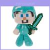 Entzückendes Minecraft Steve Plüschtier mit Schwert für Kinder, bequem und süß, 18 cm