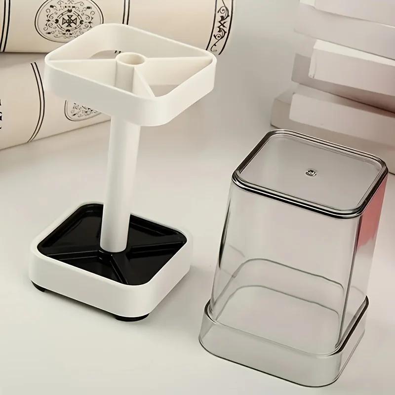Mouthwash Cup, Toothpaste, Electric Toothbrush Storage Rack, Dust-proof, Draining, Adjustable Height, Inverted Mouth Cup