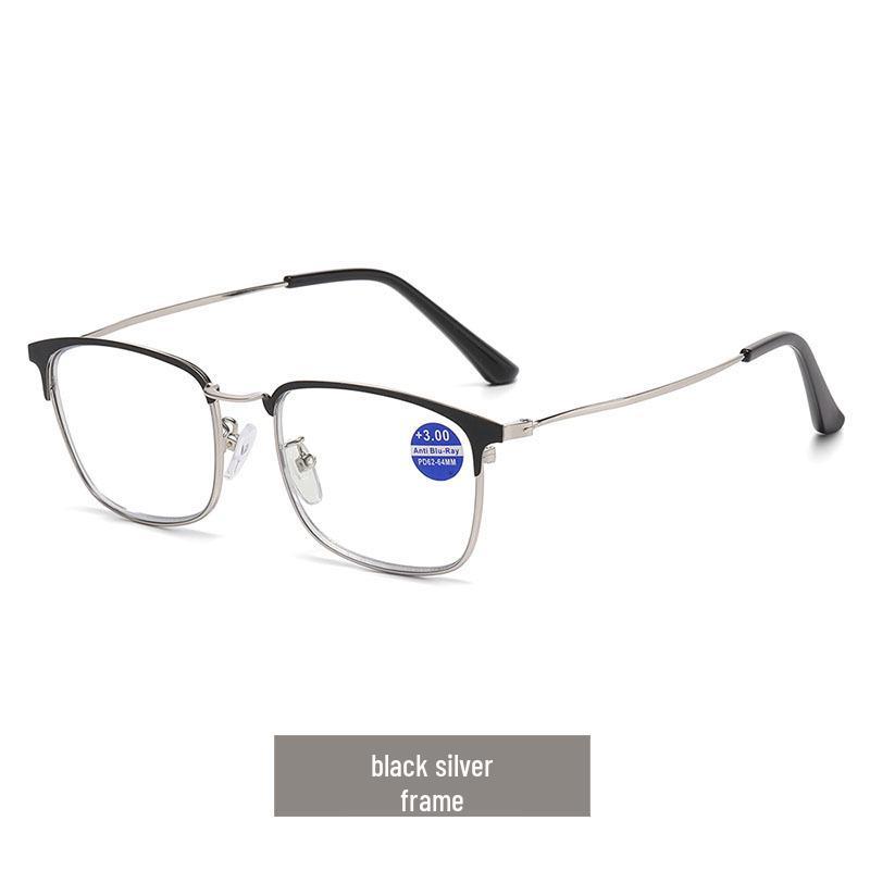 New Men's Anti-Blue Light Metal Reading Glasses - High Definition for Middle-aged and Elderly