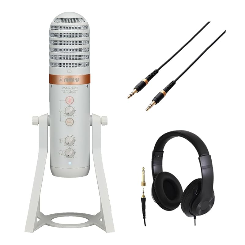 

live streaming microphone AG01 W cable headphone set