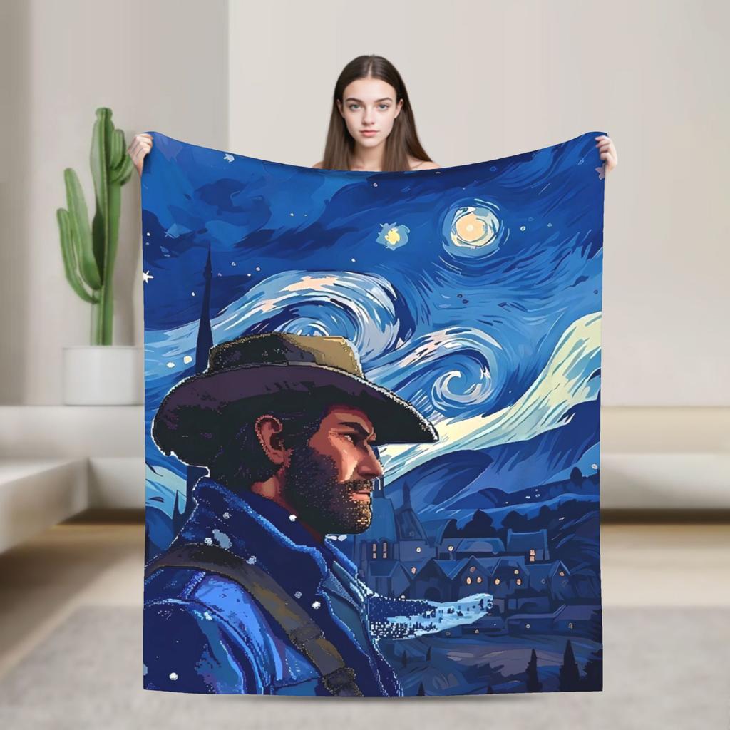 Arthur Morgan Angel Blanket  Travel Office Flannel Throw Blanket For Living Room Warm Soft Design Quality Bedspread Present