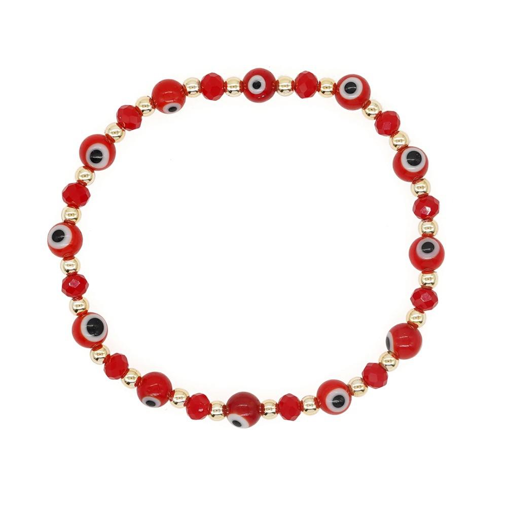 2025 Year of the Snake Lucky Red String Handmade Beaded Bracelet Set with Evil Eye for Couples