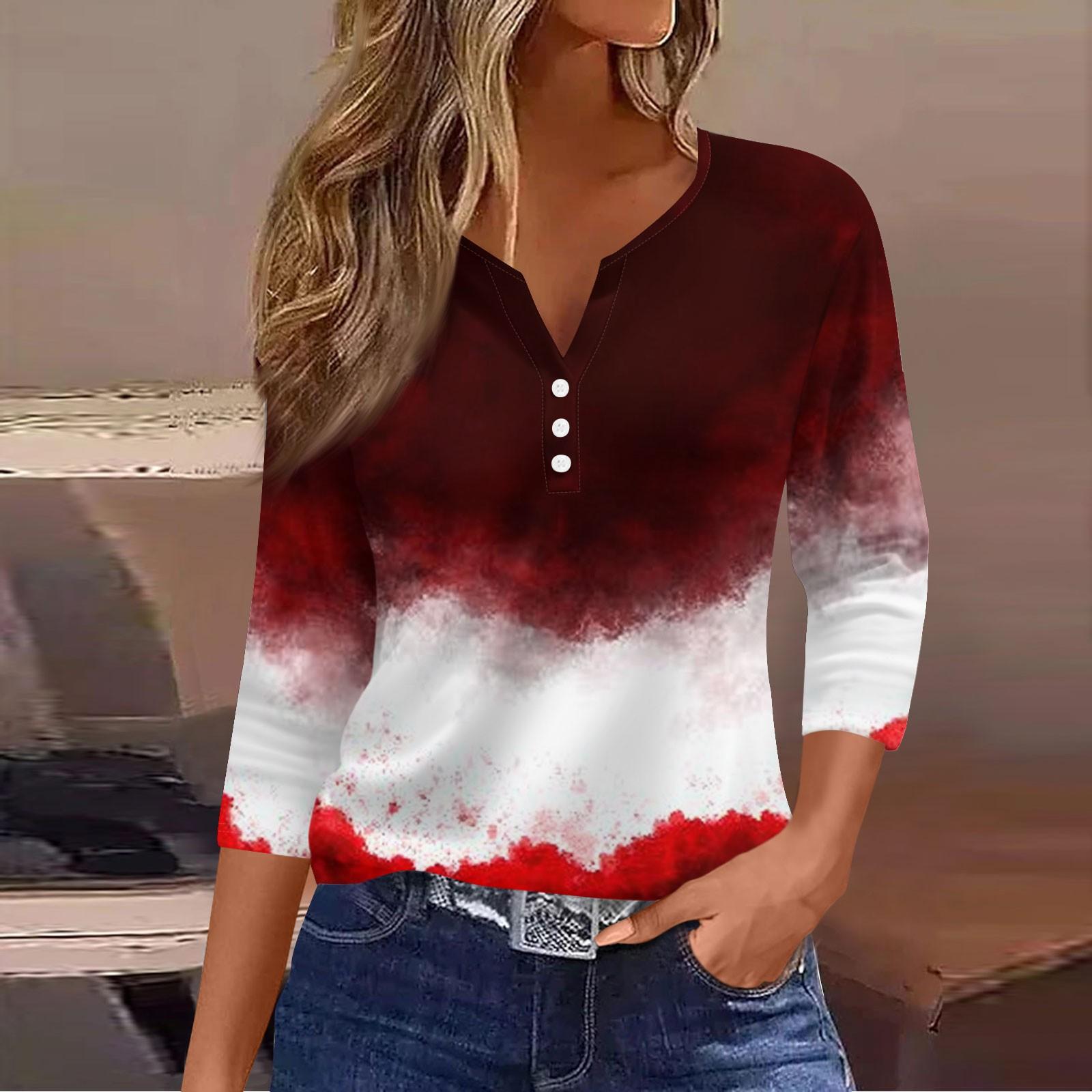 

Женский повседневный модный топ с V-образным вырезом, свободного кроя, универсальный, с принтом на Хэллоуин, с рукавом три четверти M