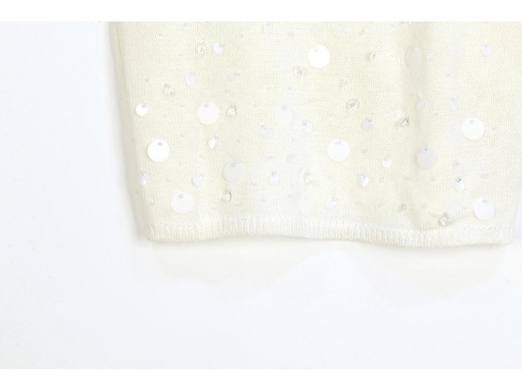 Spring/Summer European U-Neck Slimming Letter Knit Tank Top