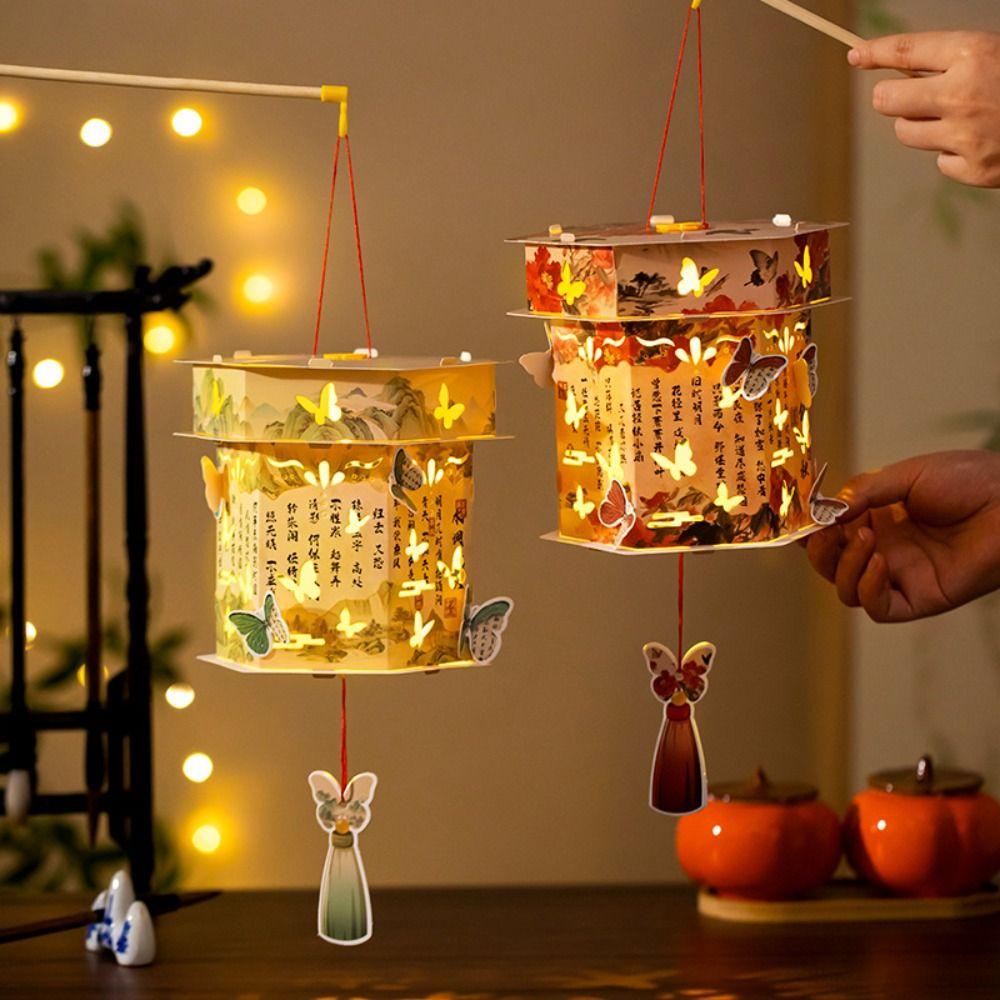 DIY Luminous Mid-Autumn Festival Lantern PVC Material New Year Lanterns  Holiday Decorations