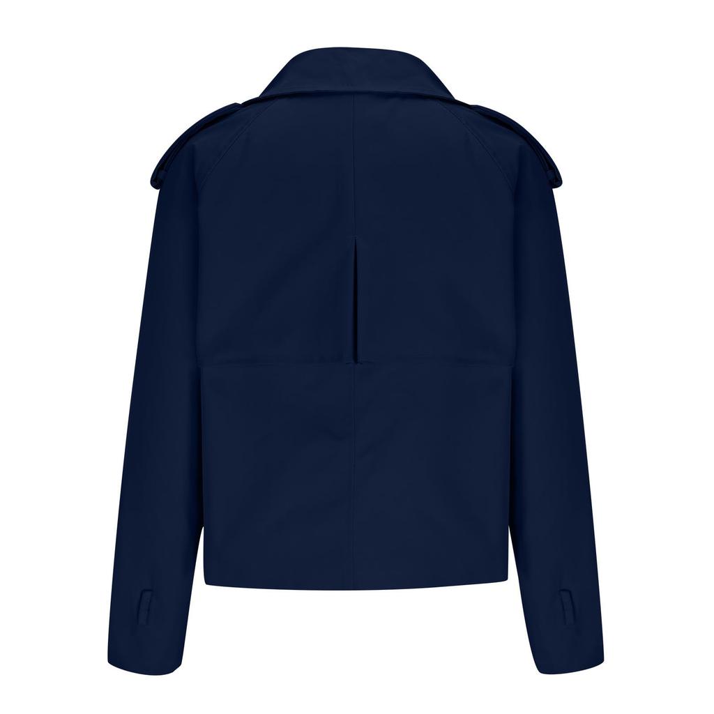 Dámská módní ležérní kapsičková krátká dvouřadá větrovka