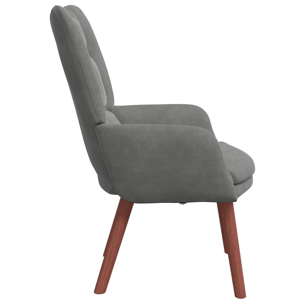 Armchair Dark Grey 63 X 67 X 94 Cm Velvet