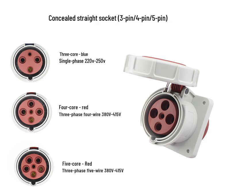 IP67 Waterproof Aviation Plug: 3 or 4 Core, 5 Hole High-Power Connector