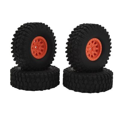 4PCS RC Car Tire Wheel 120mm 1.9in Rubber with 10 Spoke Nylon Wheel Hub RC Car Parts for Axial SCX10 90046 for Traxxas
