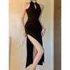 Neues chinesisches Stil verbessertes Cheongsam-Halskleid Damen Sommer Hohes Temperament Abendkleid Schlankes Hüftwickelkleid
