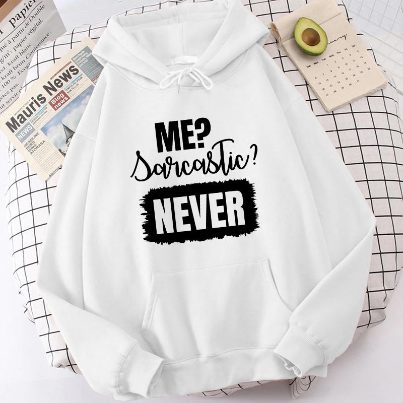 

(Толстовки высокого качества)Осень Зима Повседневный Я Саркастично Толстовки с буквенным принтом Never, однотонные пуловеры с капюшоном и длинными рукавами 2XL
