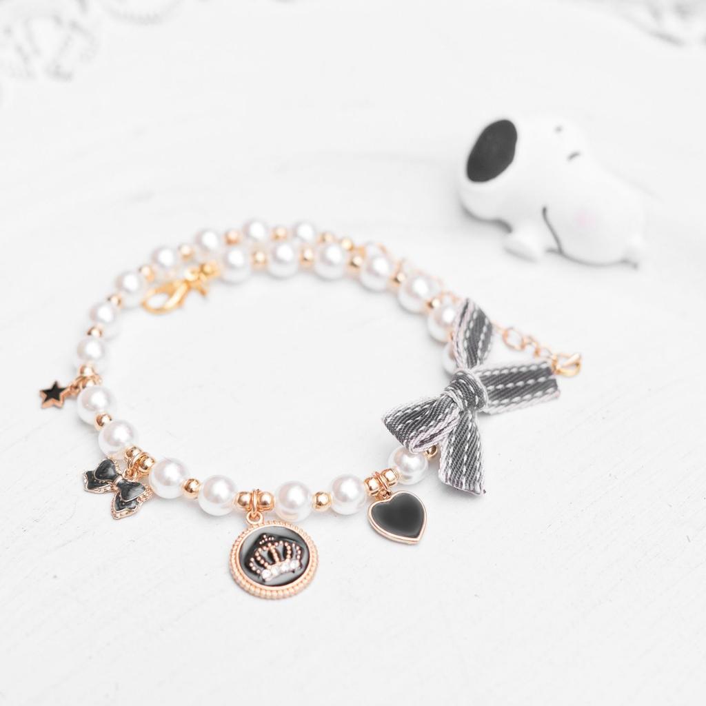 Fashion Pet Necklace Cat Pearl Collar Accessories Hanging Decorations Teddy Jewelry
