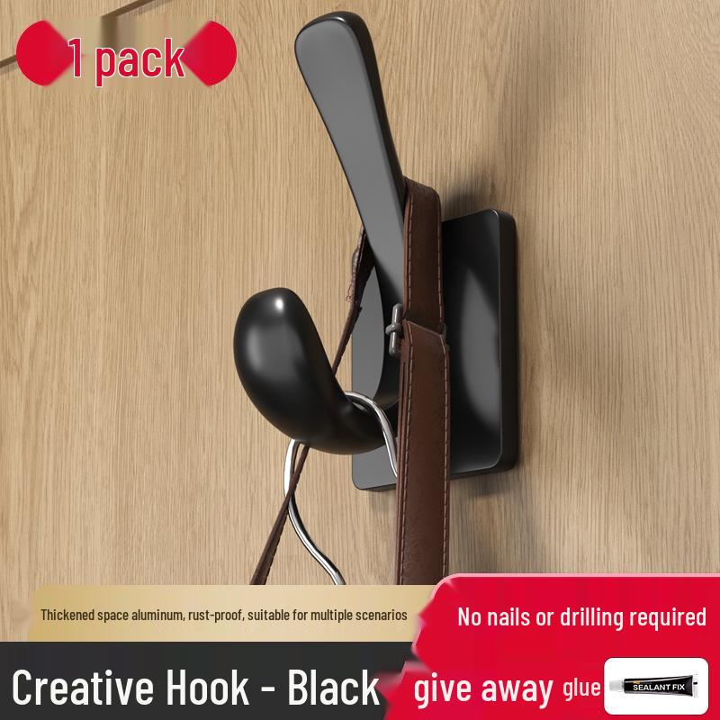 No-Drill Wall & Door Clothes Hook/Rack for Entryway