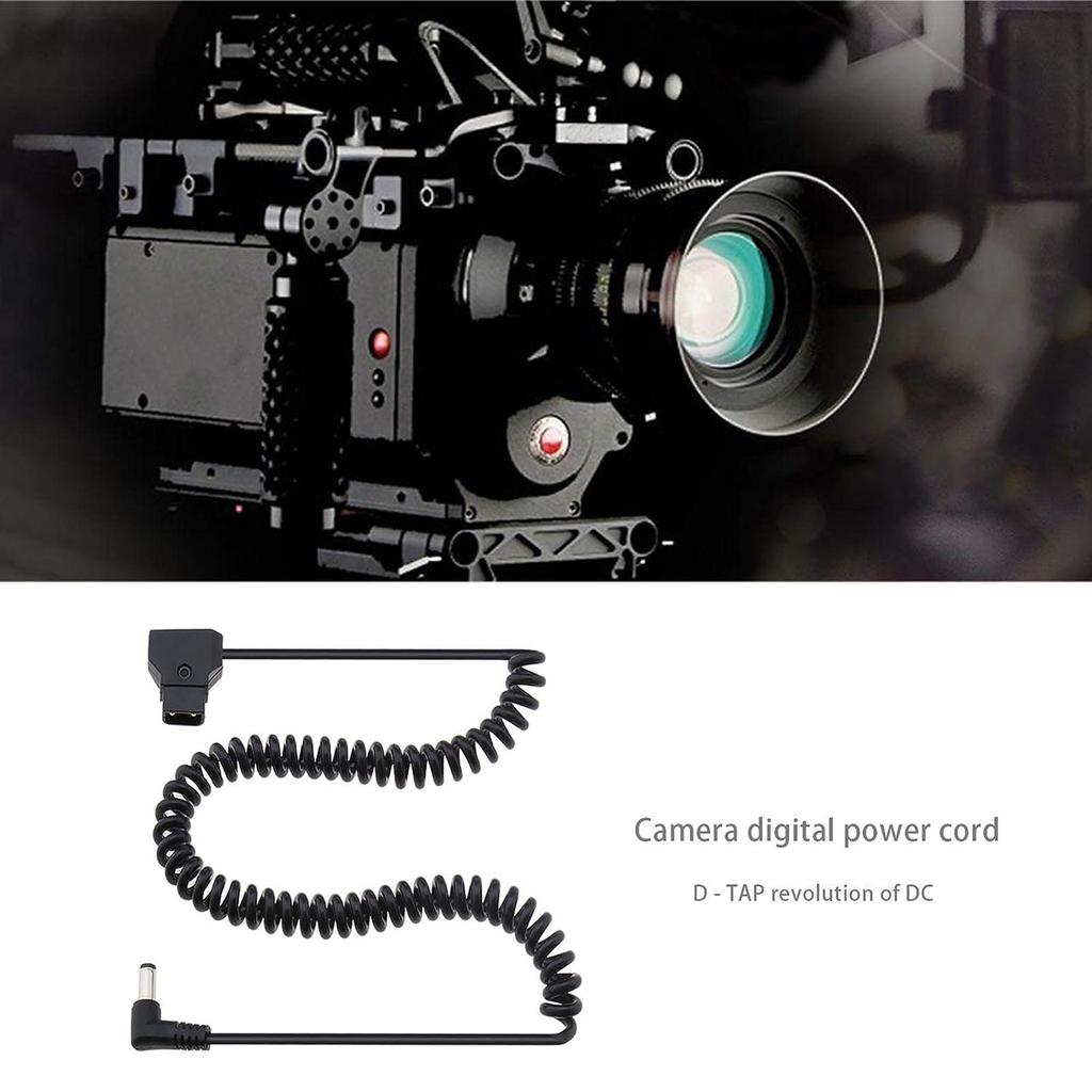 D-Tap To DC5.5x2.1MM Right Angle Coiled Cable Monitors Power Cable for Bmcc Bmpc Camera Power Cord 35cm Unstretched Wire