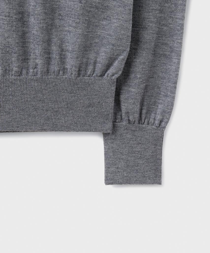 Beulaendideu [Superior] Essential Superfine V-Neck Knit [Melange Gray]