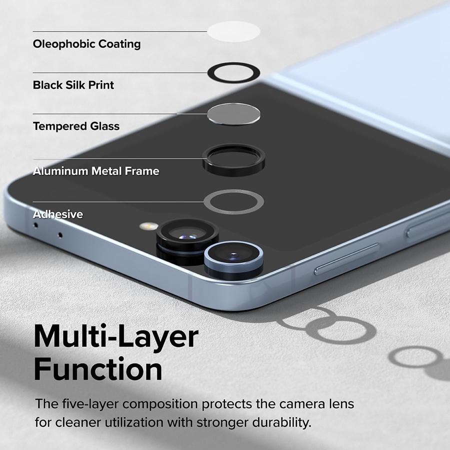Metall Kameralinse Herdet Glass Beskytter Egnet For Samsung Galaxy Z Flip 7 / 7 FE / Z Flip 6 Fold 7 9H Herdet Glass Aluminium Legering Svart Farge
