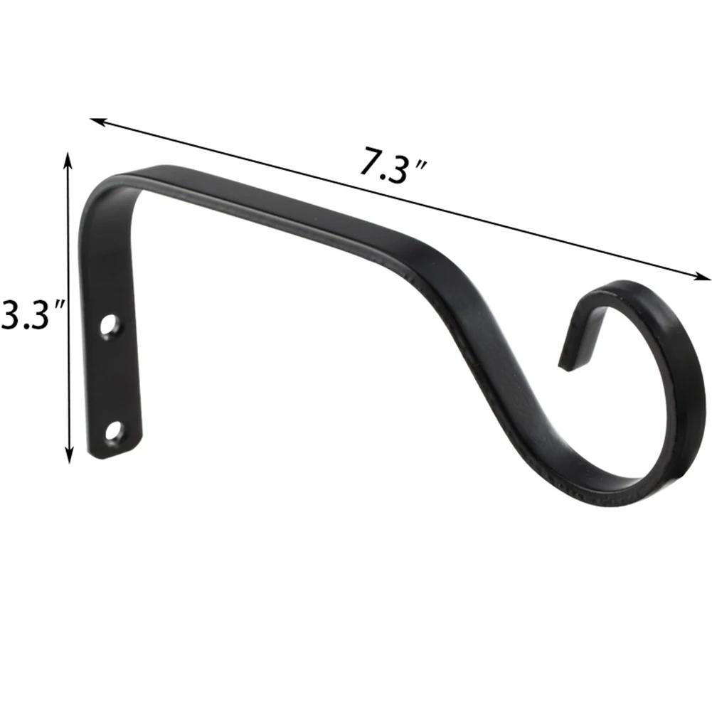 

Wall Hanging Basket Iron Flower Pot Plant Support Hanger Hook Indoor Outdoor Home Garden Hanging Lantern Decoration 1PC чорний