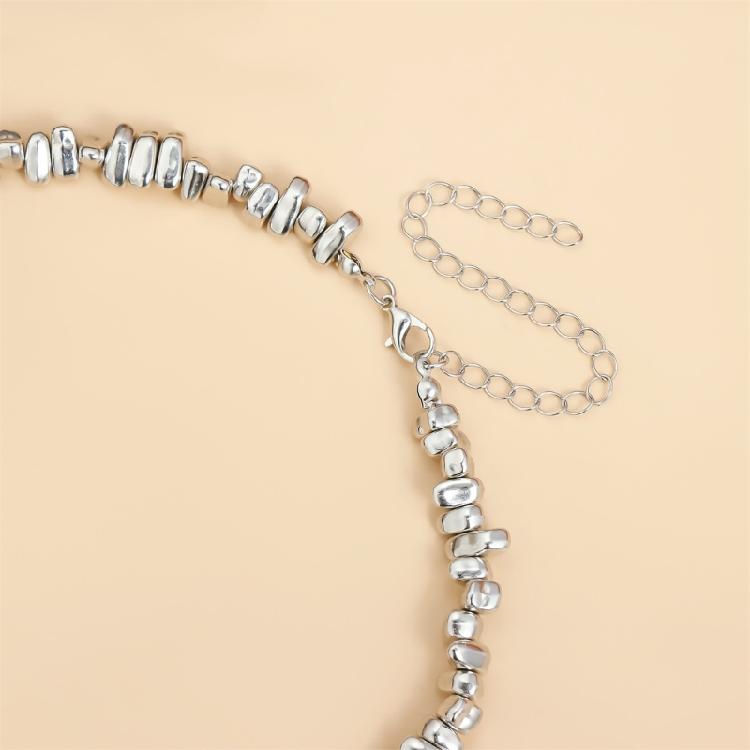 Irregular Bead Necklace with Multiple Tassels Adjustable Collarbone Chain Statement Choker for Fashion Enthusiasts