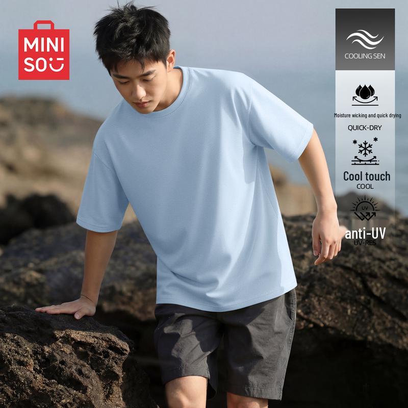 MINISO Men's Quick-Dry Cool-Feel Half-Sleeve T-Shirt