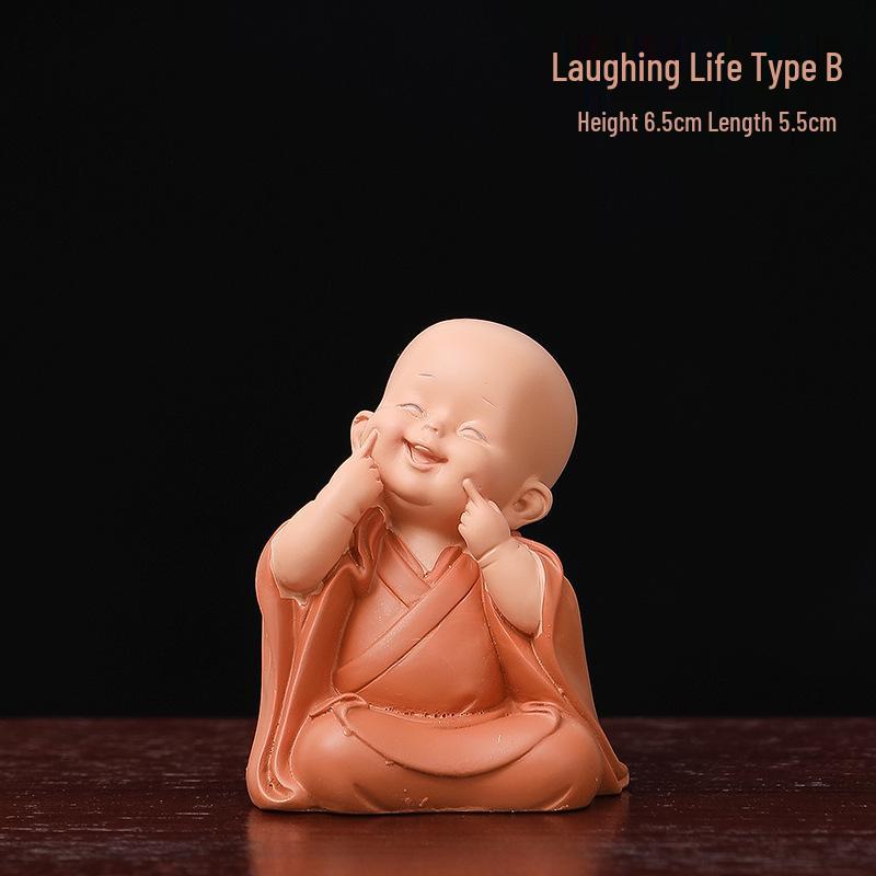 Handmade Cute Little Monk Resin Ornaments for Desktop Decoration
