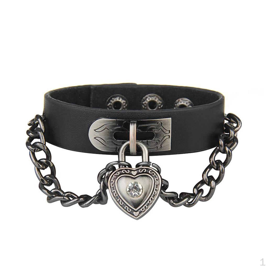 

Studded Chain Biker Gothic Jewelry Punk Bracelet for Men Women чорний
